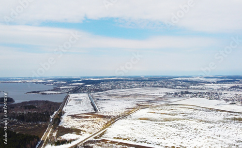 Aerial view of winter agro fields © Payllik