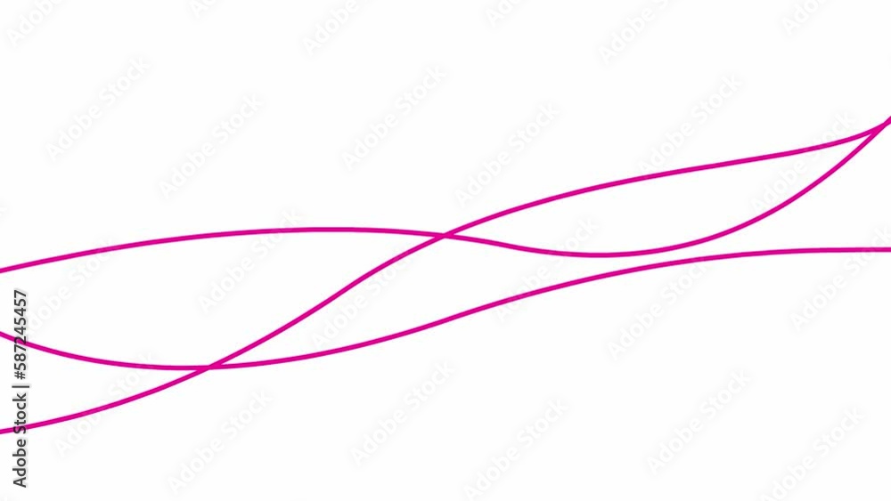 Animated magenta stripes. Three pink bars. Decorative lines. Waves gradually changes shape. Looped video. Flat vector illustration isolated on a white background. Animated magenta stripes. Three pink bars. Decorative lines. Waves gradually changes shape. Looped video. Flat vector illustration isolated on a white background.