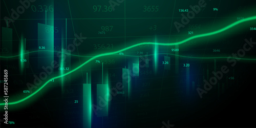 business vector illustration design Stock market charts or Forex trading charts for business and finance ideas.