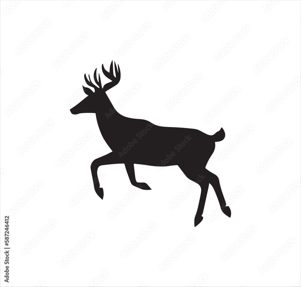A beautiful deer vector silhouette art. A beautiful deer vector silhouette art.