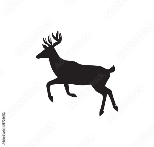 A beautiful deer vector silhouette art.