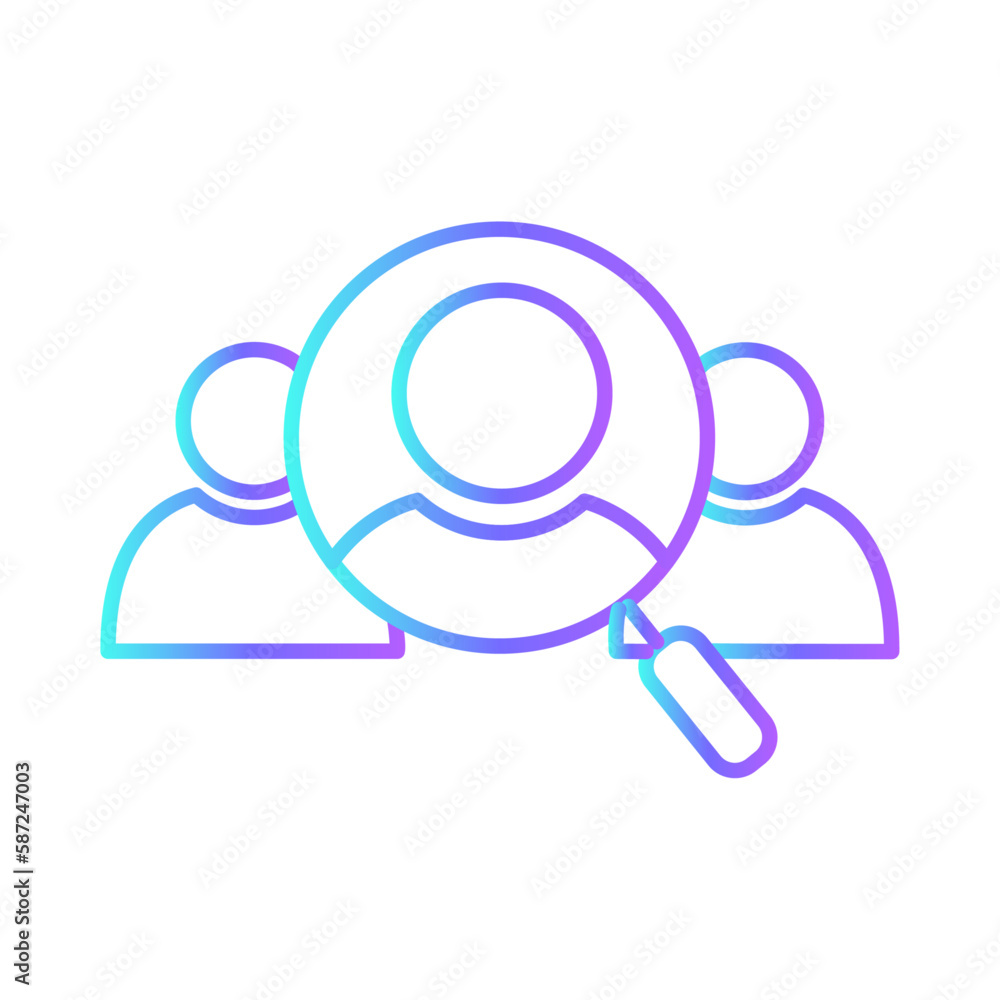 Resource teamwork and Management icon with purple blue outline style. teamwork, business, work, office, management, group, people. Vector Illustration Resource teamwork and Management icon with purple blue outline style. teamwork, business, work, office, management, group, people. Vector Illustration