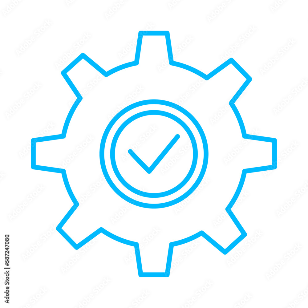 Execution teamwork and Management icon with blue outline style. teamwork, business, work, office, management, group, people. Vector Illustration