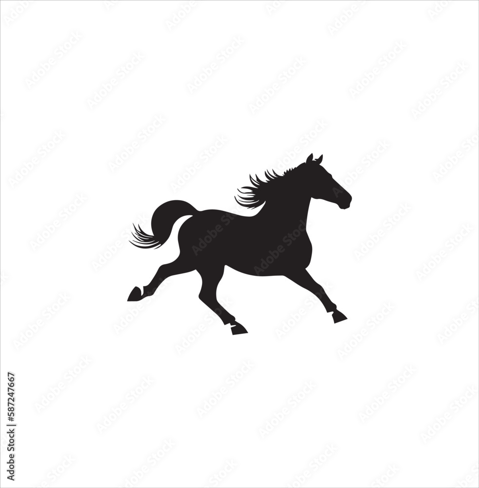 A beautiful horse vector silhouette art.