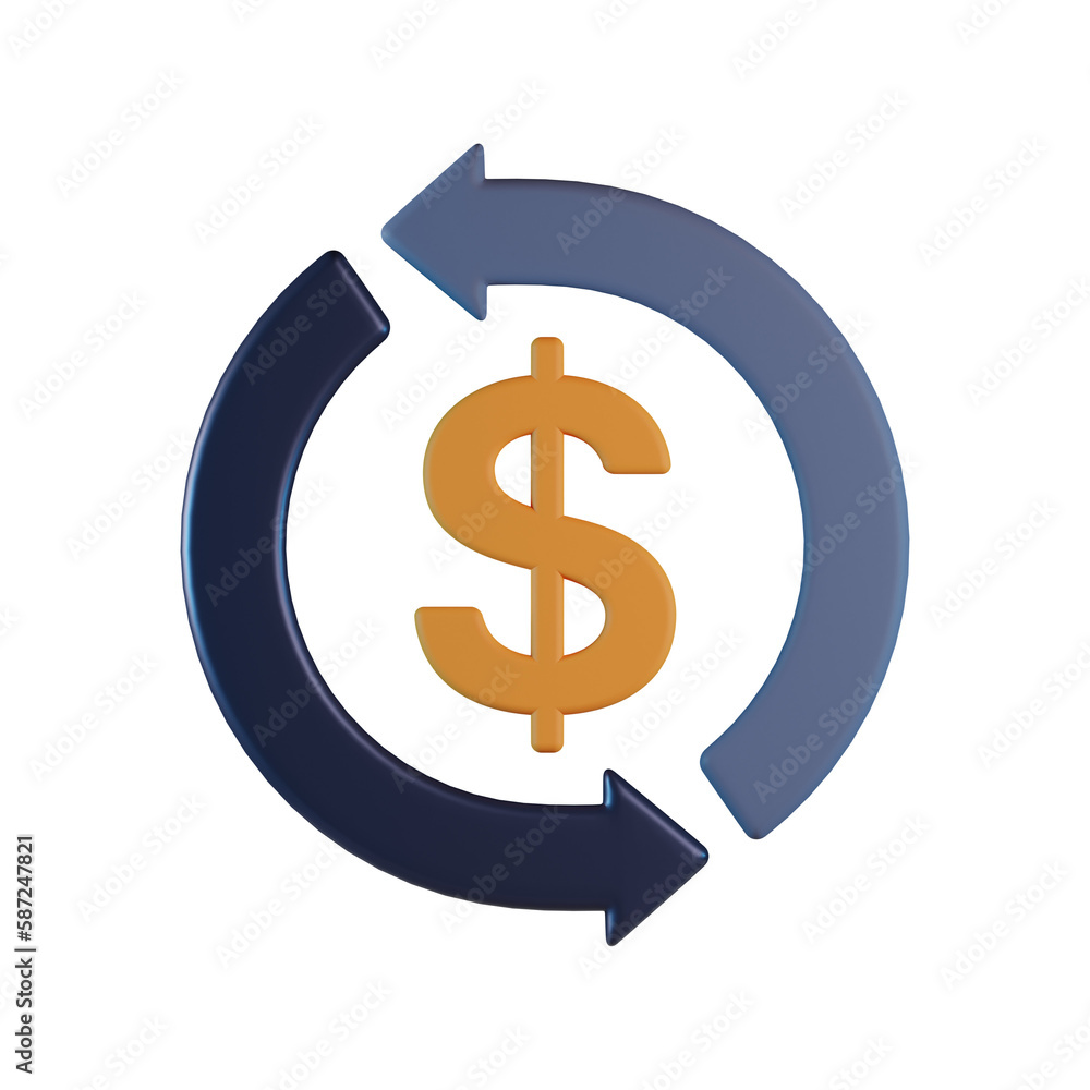 Obraz premium Dollar Cycle 3D Icon