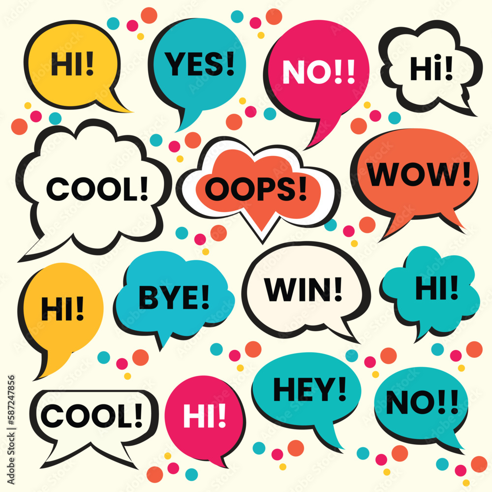A collection of speech bubbles vector art