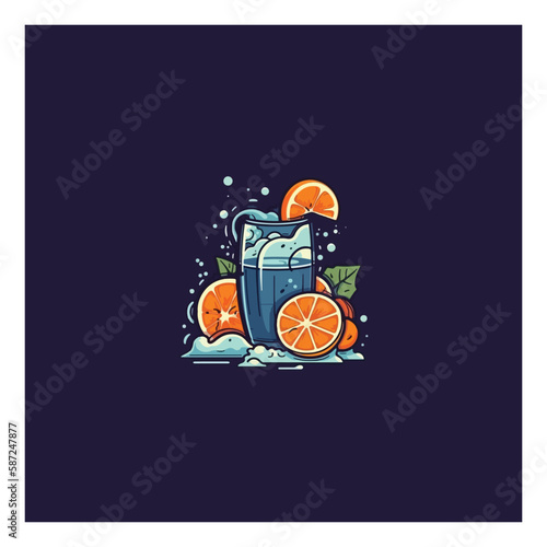 fresh fruit juice logo vector