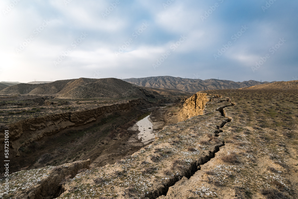 Faults of the earth crust, consequence of the earthquake Faults of the earth crust, consequence of the earthquake