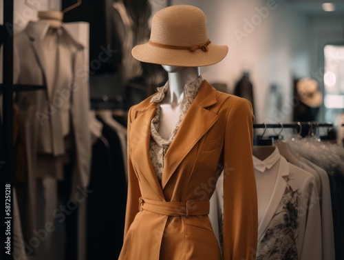 A stylish and trendy outfit on a mannequin in a boutique