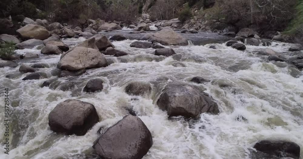 Kern River and Cow Flat Creek in. California. USA. Rocks and Stones, Flowing Water Kern River and Cow Flat Creek in. California. USA. Rocks and Stones, Flowing Water