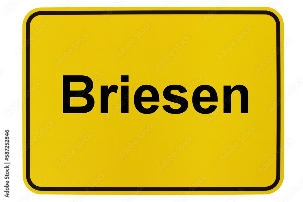 Illustration eines Ortsschildes der Gemeinde Briesen in Brandenburg Illustration eines Ortsschildes der Gemeinde Briesen in Brandenburg