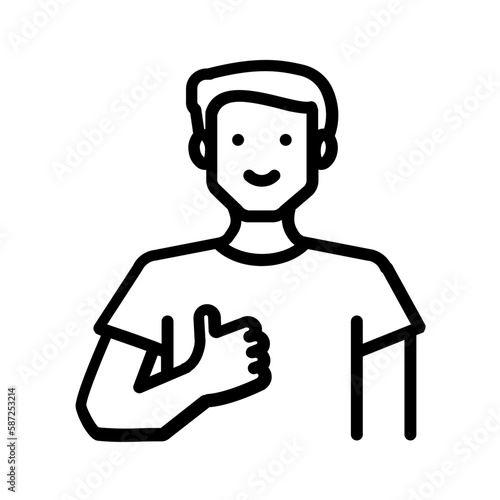 Black line icon for Certain