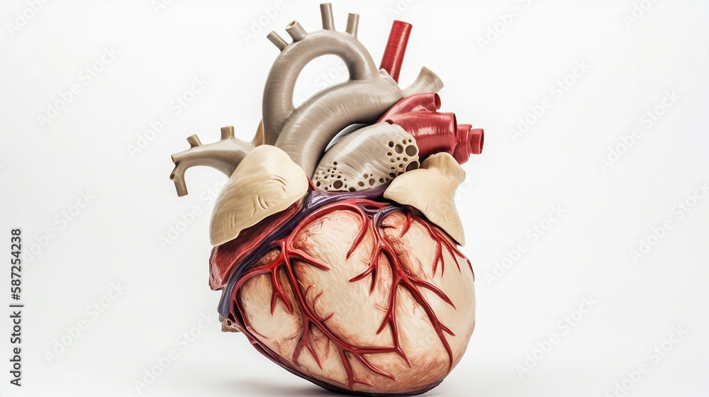 The anatomical human heart is a complex organ that pumps blood