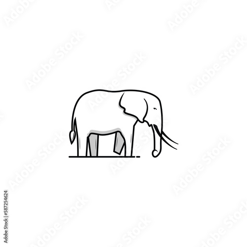 Elephant icon isolated vector graphics