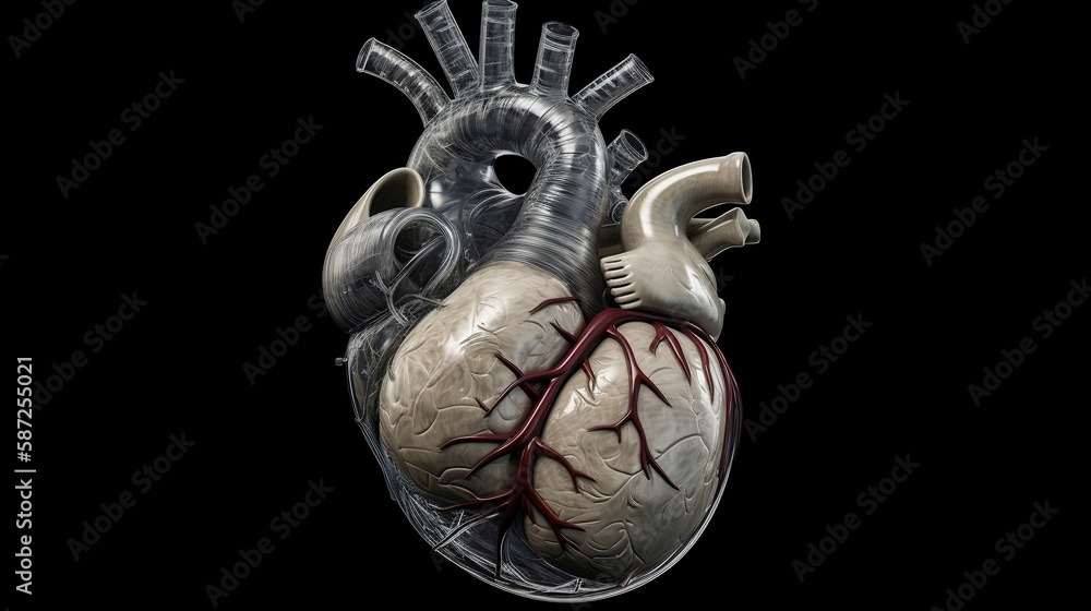 The anatomical human heart is a complex organ that pumps blood