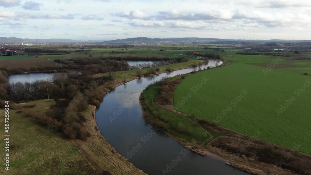 Weser Felder Landschaft von oben Weser Felder Landschaft von oben