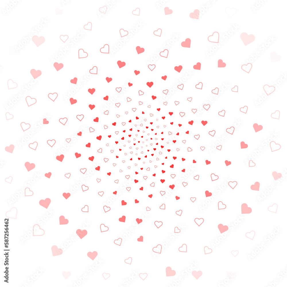 Love valentine's background withred falling hearts over white. Love valentine's background withred falling hearts over white.