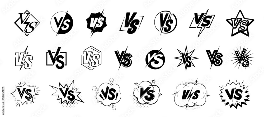 Obraz premium Versus screen. Vs battle or duel. Vector background