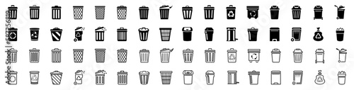 Trash can icon vector. Delete sign set
