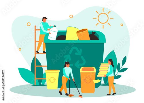 Colorful recycle bins concept icon
