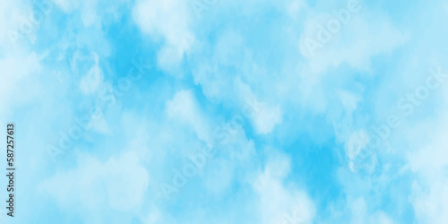 blue sky with white clouds in sunny weather .Blue Sky vector .White cumulus clouds formation in blue sky .blue water surface background .Panorama.