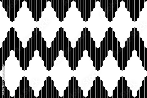 Abstract of traditional pattern. Design ethnic style black and white. Design print for illustration  texture  textile  wallpaper  background. Set 16