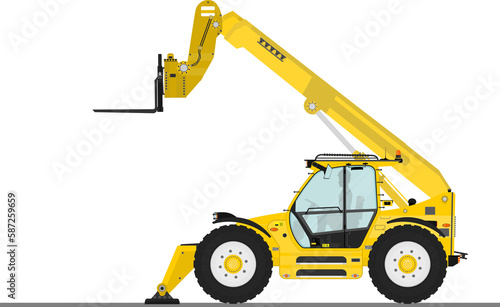 Non-rotating telehandler with outriggers. 