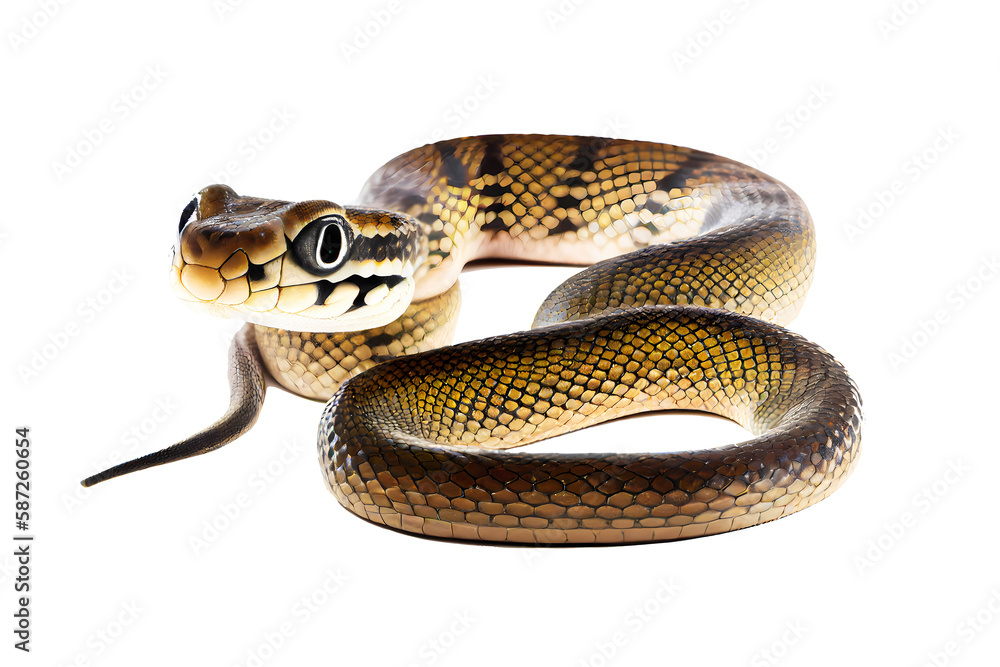 Obraz premium Snake on transparent png background. Generative ai.