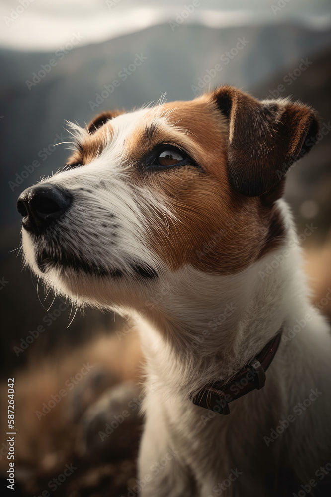 Ein Jack Russel Hund in den Bergen created with Generative AI technologies Ein Jack Russel Hund in den Bergen created with Generative AI technologies