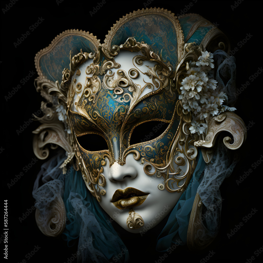 Venetian carnival mask, ornate masquerade mask, generative ai