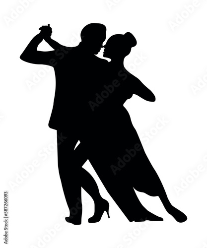 Dance people silhouette vector