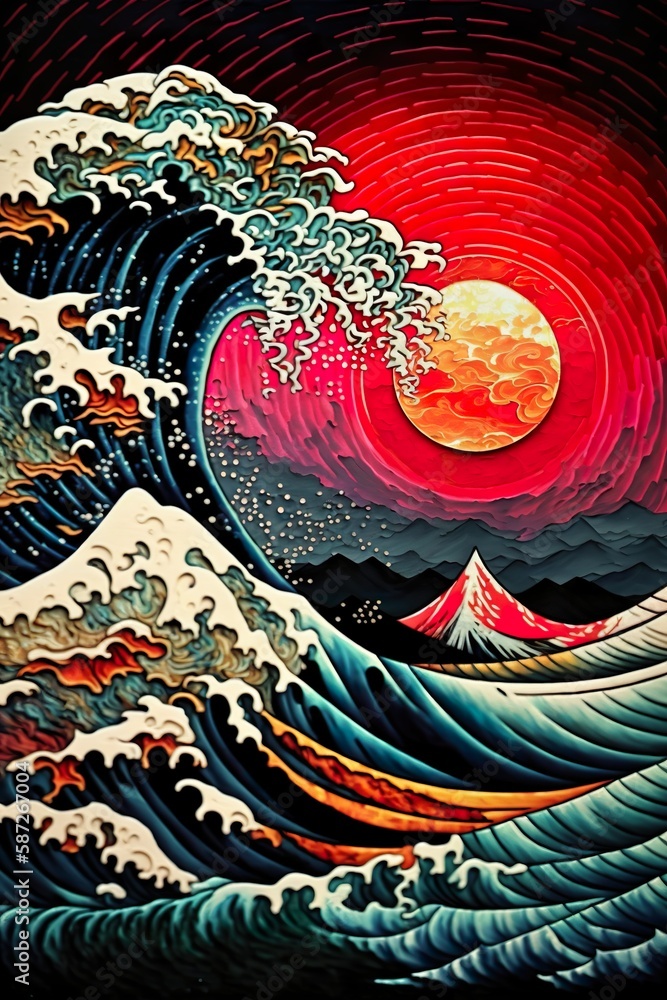 Naklejka premium JAPANESE WAVES