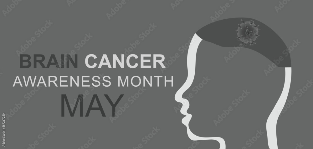Brain Cancer Awareness month may. template  background, banner, card, poster. vector illustration.