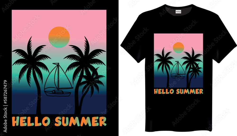 Hello Summer T-Shirt Design