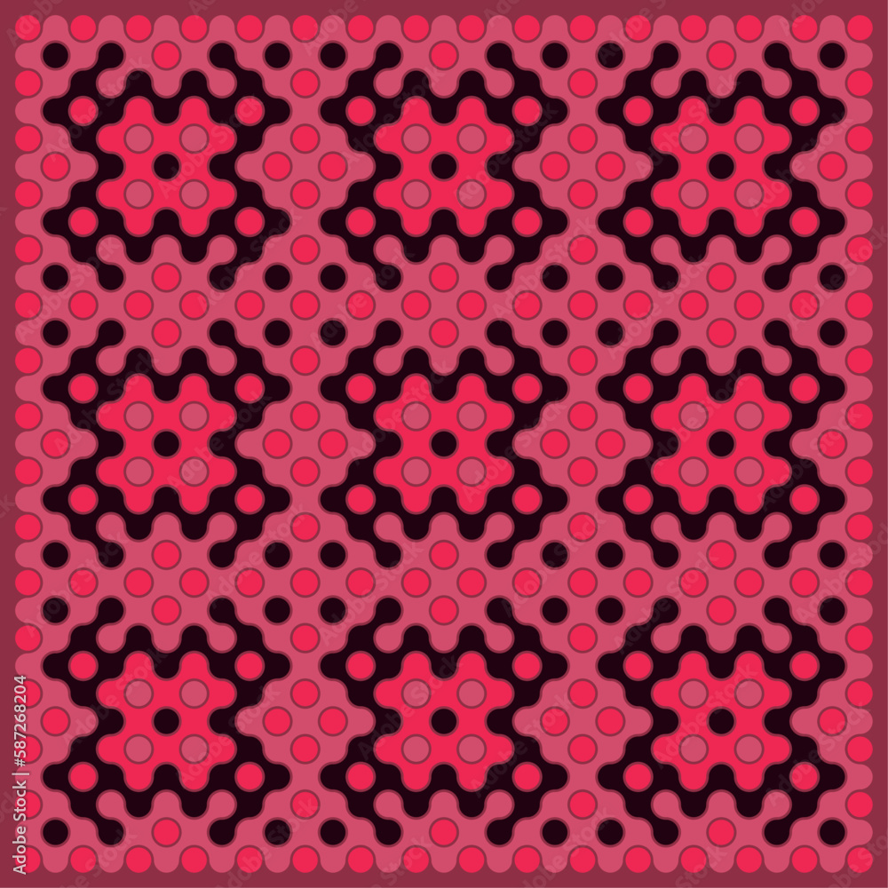 Multicolor truchet tiling connections illustration Multicolor truchet tiling connections illustration