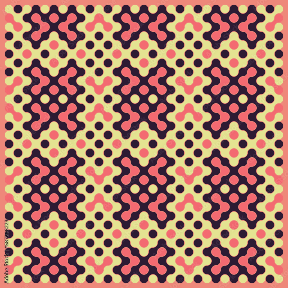Multicolor truchet tiling connections illustration Multicolor truchet tiling connections illustration