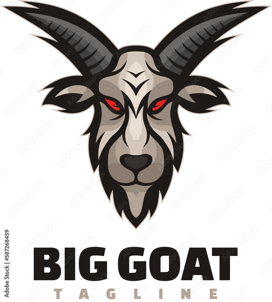 goat horn mascot logo goat horn mascot logo