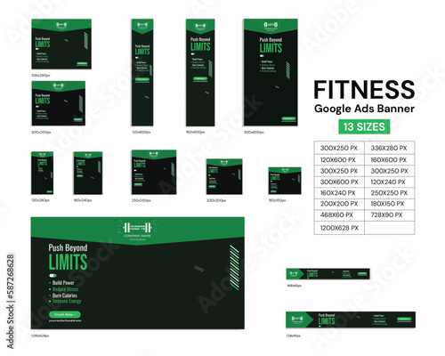Boost Performance with Modern Gym Training Template Google ads banner