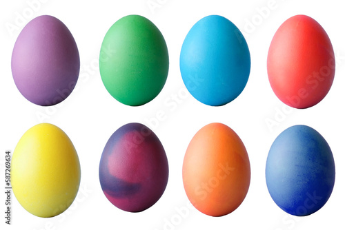 Colored Easter eggs collection