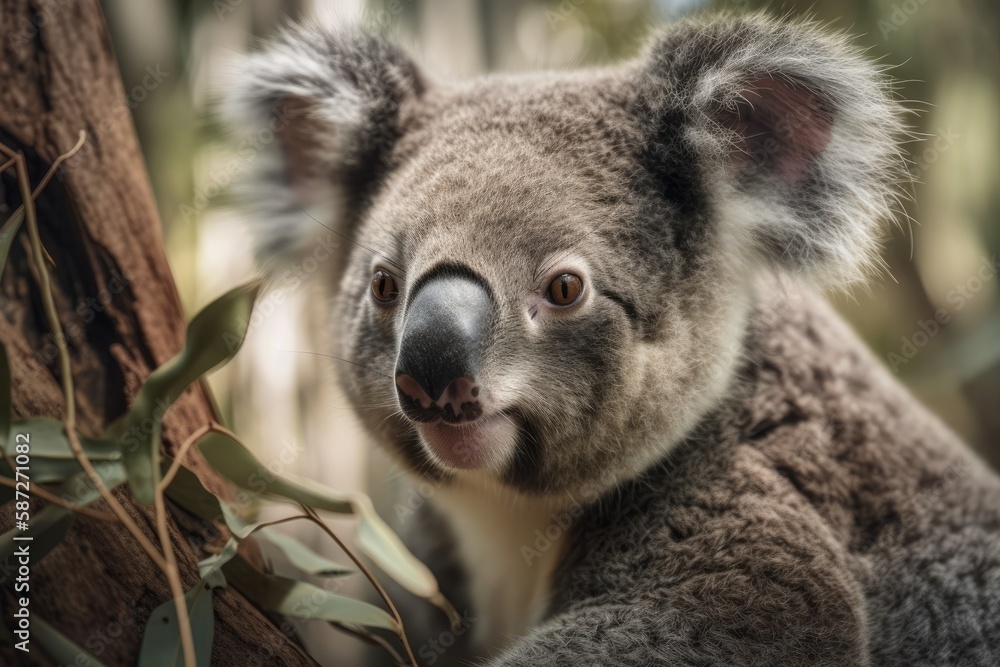 Naklejka premium Koala in the wild. Generative AI