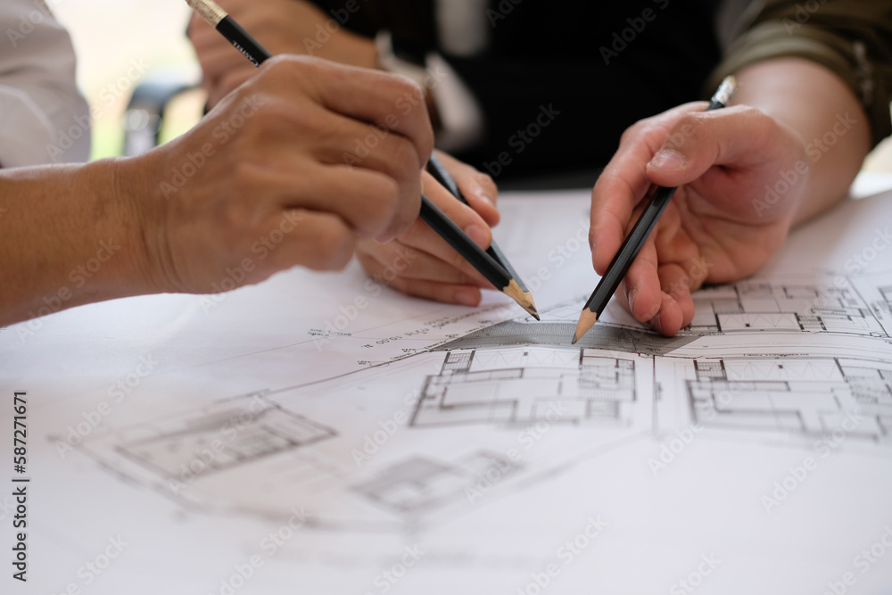 Engineer meeting for architectural project Engineer meeting for architectural project