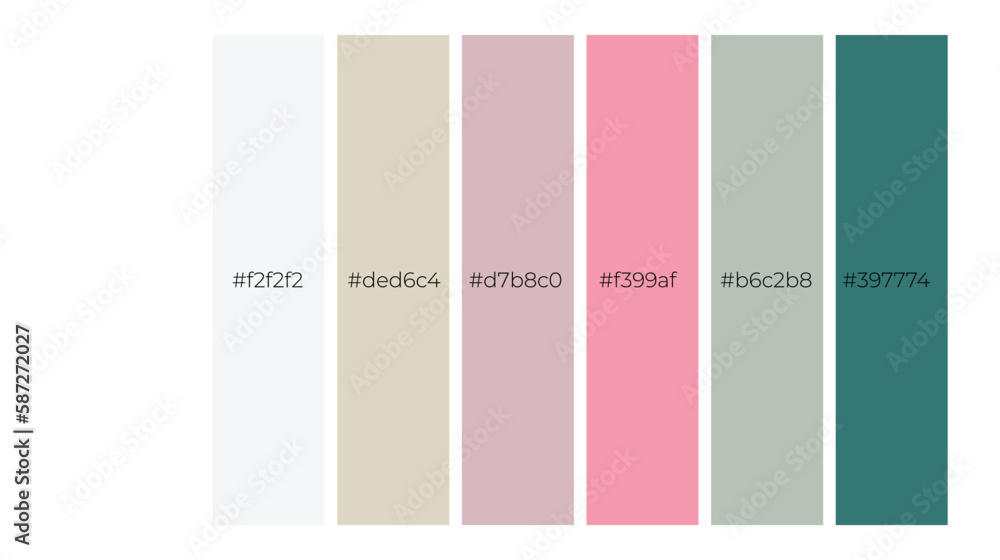 Vector collection of trendy spring palettes with codes for use by ...