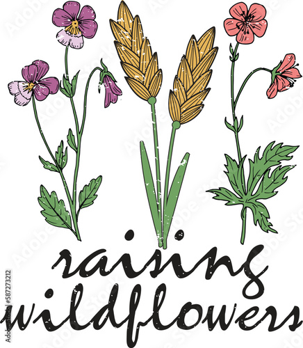 Raising wildflowers positive thinking  illustration (ID: 587273212)