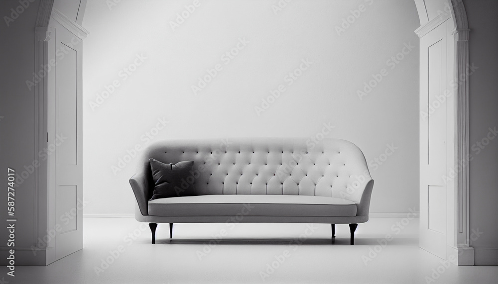A sofa placed in front of wallpaper background
A sofa placed in front of wallpaper background