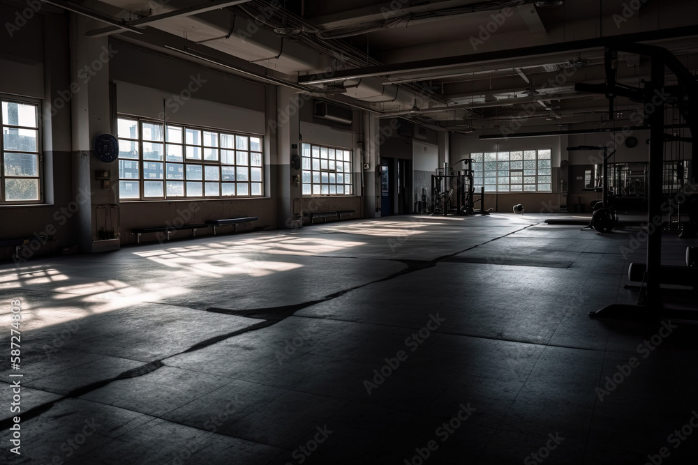 Interior of an empty gym. created using Generative Ai