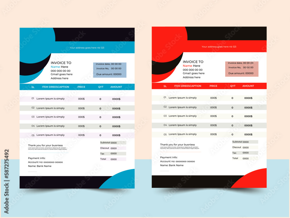 Obraz premium Professional and modern invoice design 2023