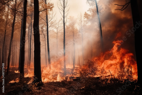 Waldbrand durch Klimaerwärmung, Generative AI   © michagehtraus