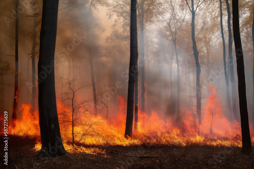 Waldbrand durch Klimaerwärmung, Generative AI   © michagehtraus