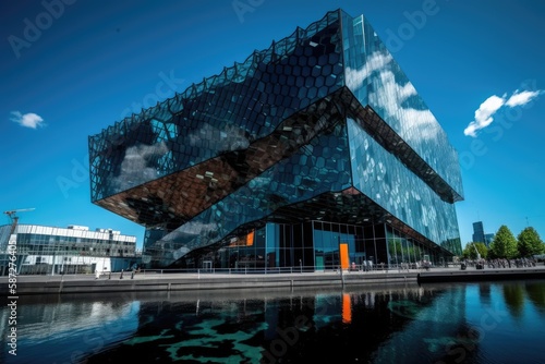 The Science Center NEMO is an educational museum of science located in Amsterdam, The Netherlands, on June 16, 2016. It is a gorgeous summer day. Generative AI photo