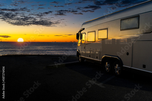 motorhome, sun and sea